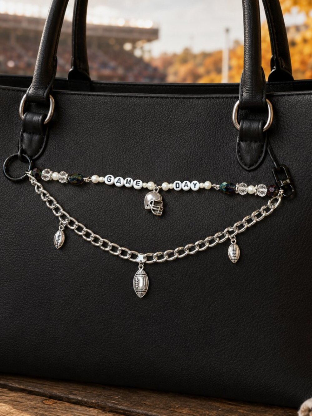 Game Day Football Bag Charm